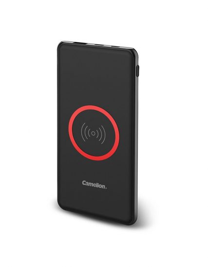 شارژر بی سیم ۲ در ۱ - شارژ دو تلفن همزمان 5000mAh Power Mobile - شارژ با خروجی DC5V استاندارد Qi - پشتیبانی از دستگاه های WPC Qi استاندارد سازگار با تمام دستگاه های مجهز به USB نشانگر شارژ بی سیم و ظرفیت ضد لغزش - با حلقه لاستیکی ضد لک